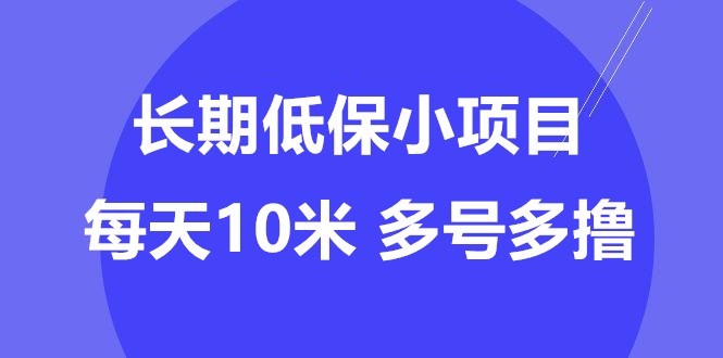 长期低保项目，每天10米，两分钟完成，人人可做-启云分享