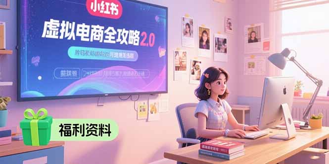 虚拟电商全攻略2.0，开店选品实操流程，账号定位、货源发布、笔记发布技巧-启云分享