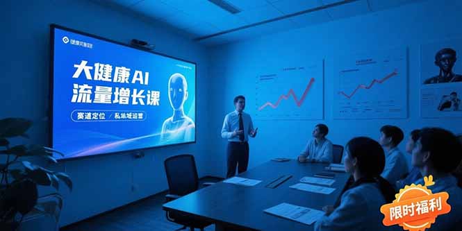 大健康AI流量增长课8.0，赛道定位方法论，AI数字人内容生产，私域转化运营-启云分享