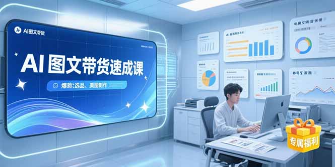 AI图文带货速成课，养号引流秘籍，爆款选品策略，美图制作全流程-启云分享