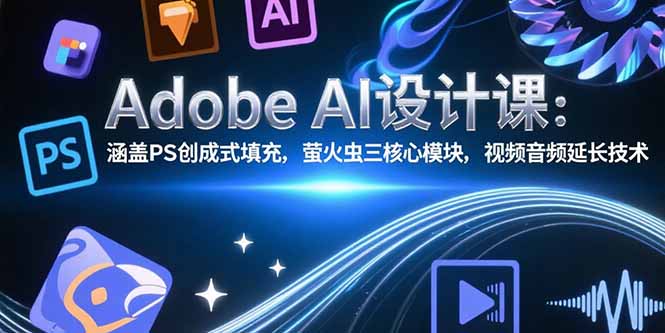 Adobe AI设计课：涵盖PS创成式填充，萤火虫三核心模块，视频音频延长技术-启云分享