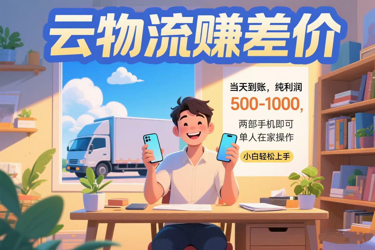 云物流赚差价 当天到账纯利润500-1000 两部手机即可 可单人在家操作 小...-启云分享