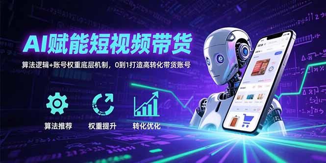 AI赋能短视频带货：算法逻辑+账号权重底层机制，0到1打造高转化带货账号-启云分享