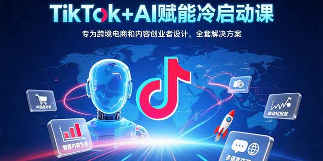 TikTok+AI赋能冷启动课：专为跨境电商和内容创业者设计，全套解决方案-启云分享