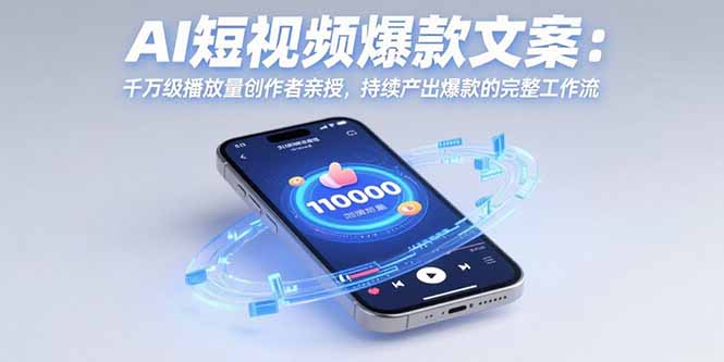 AI短视频爆款文案：千万级播放量创作者亲授，持续产出爆款的完整工作流-启云分享