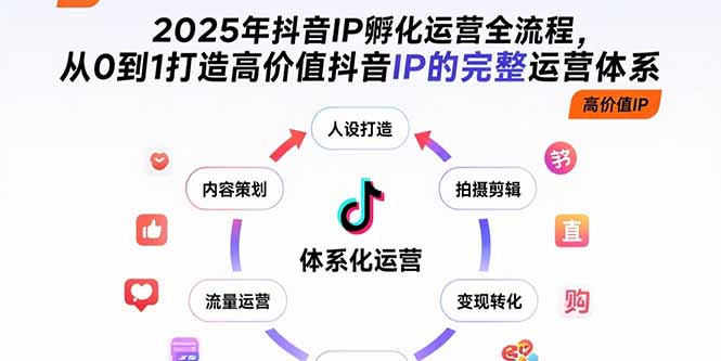 2025年抖音IP孵化运营全流程，从0到1打造高价值抖音IP的完整运营体系-启云分享