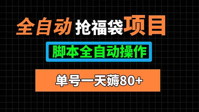 全自动抢福袋项目，单号一天80+脚本全自动操作-启云分享