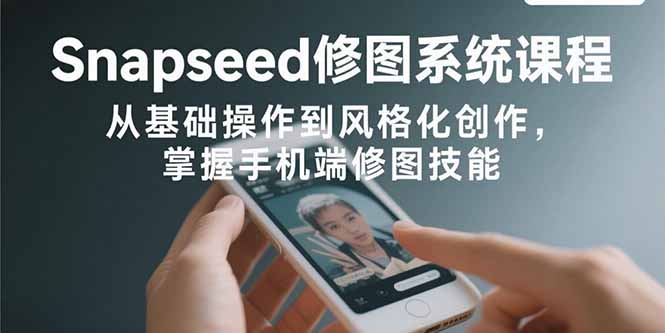 Snapseed修图系统课程：从基础操作到风格化创作，掌握手机端修图技能-启云分享