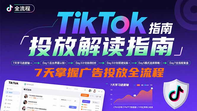 TikTok投放解读指南：后台操作/计划建立/模式选择，7天掌握广告投放全流程-启云分享