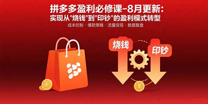 拼多多盈利必修课-8月更新：突破运营瓶颈 实现从烧钱到印钞的盈利模式转型-启云分享
