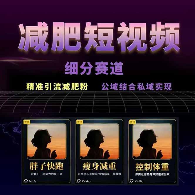 图片[1]-减肥短视频赛道运营课：素材准备-视频制作-引流变现全流程 (附素材-启云分享