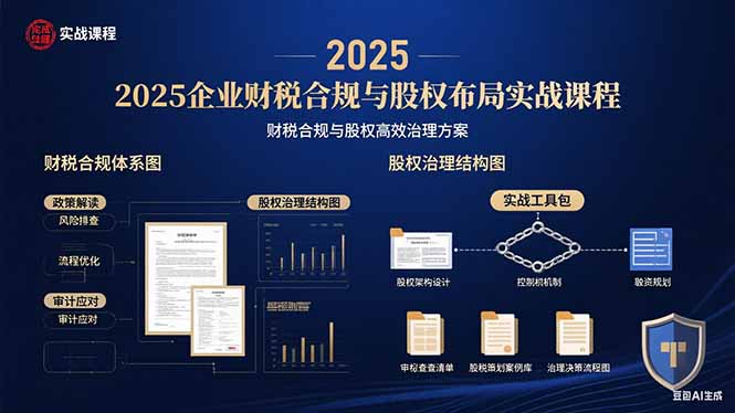 2025企业财税合规与股权布局的实战课程：财税合规与股权高效治理方案-启云分享