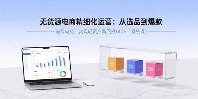 无货源电商精细化运营：从选品到爆款，实现轻资产高回报(40+节系统课-启云分享
