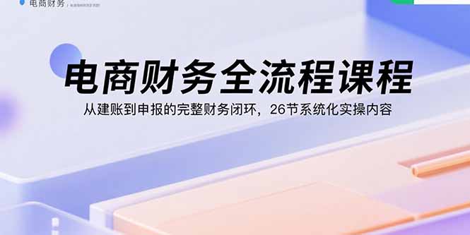 电商财务全流程课程：从建账到申报的完整财务闭环，26节系统化实操内容-启云分享