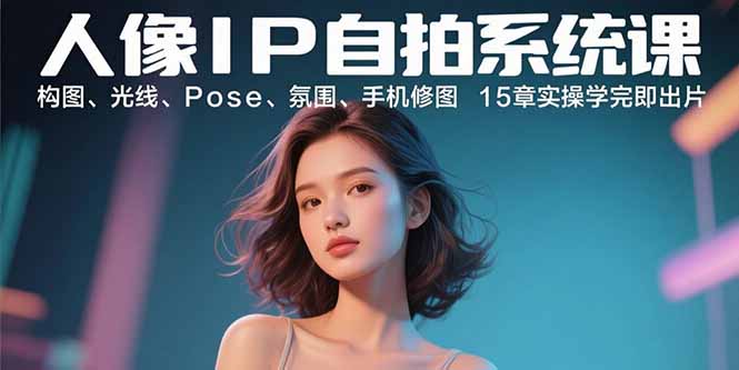 人像IP自拍系统课：构图、光线、Pose、氛围、手机修图 15章实操学完即出片-启云分享