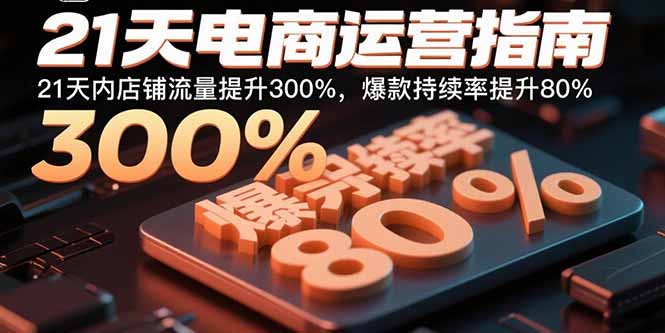 21天电商运营指南：21天内店铺流量提升300%，爆款持续率提升80%-启云分享