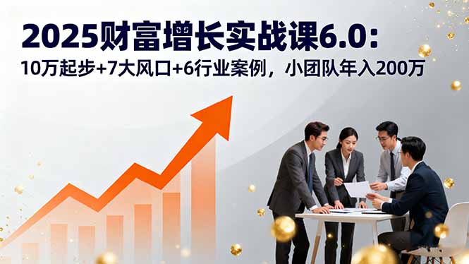 2025财富增长实战课6.0:10万起步+7大风口+6行业案例,小团队年入200万-启云分享