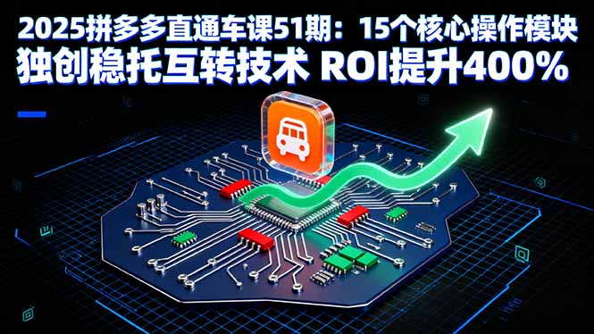 2025拼多多直通车课51期:15个核心操作模块 独创稳托互转技术 ROI提升400%-启云分享