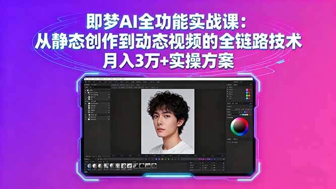 即梦AI全功能实战课：从静态创作到动态视频的全链路技术 月入3万+实操方案-启云分享