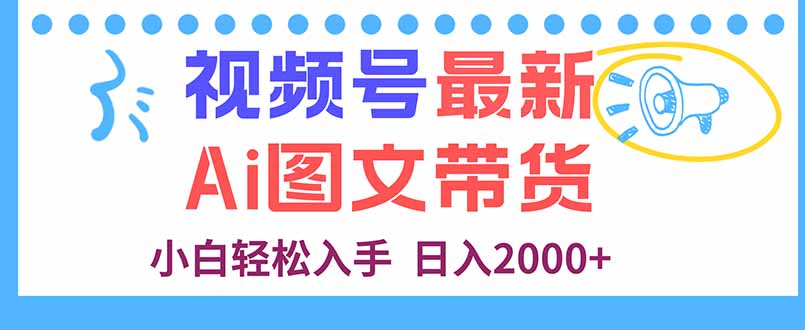 视频号最新AI图文带货，每天几分钟，小白轻松入手，日入2000+-启云分享