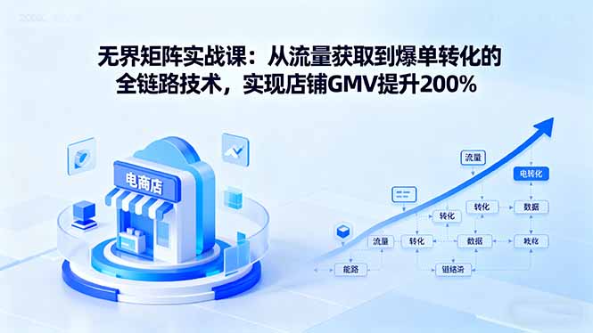 无界矩阵实战课：从流量获取到爆单转化的全链路技术，实现店铺GMV提升200%-启云分享