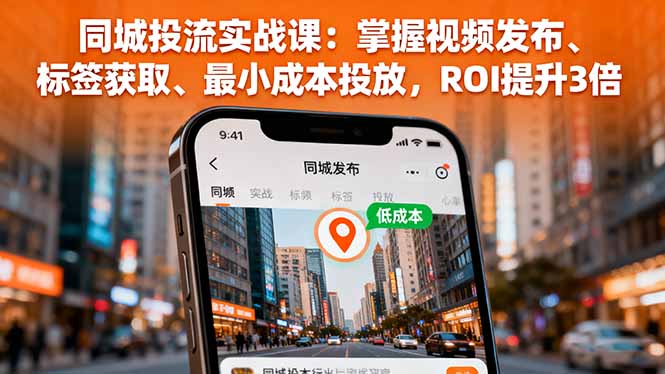 同城投流实战课：掌握视频发布、标签获取、最小成本投放，ROI提升3倍-启云分享
