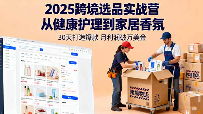 2025跨境选品实战营：从健康护理到家居香氛，30天打造爆款,月利润破万美金-启云分享