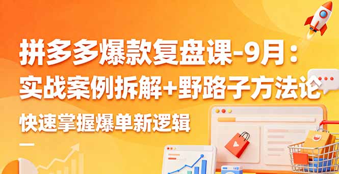 拼多多爆款复盘课-9月：实战案例拆解+野路子方法论，快速掌握爆单新逻辑-启云分享
