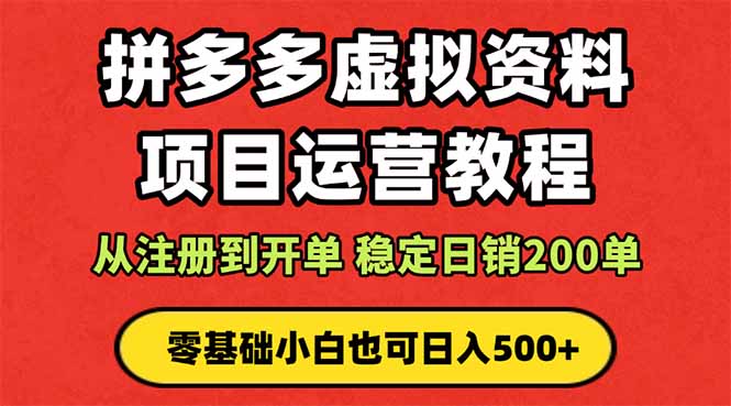 拼多多开店运营课程： 蓝海变现玩法，轻松实现睡后收入 零基础小白也可...-启云分享