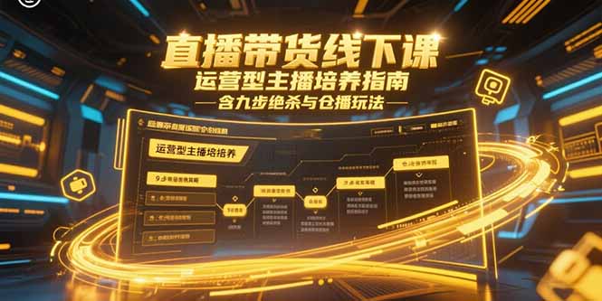 直播带货线下课，运营型主播培养指南，含九步绝杀与仓播玩法-启云分享