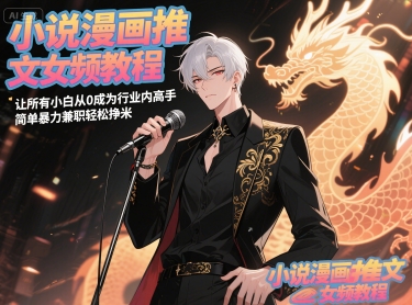 小说漫画推文女频教程，让所有小白从0成为行业内高手，简单暴力兼职轻松挣米-启云分享