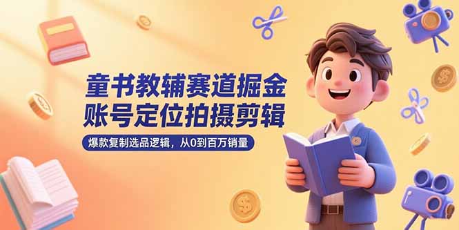 童书教辅赛道掘金,账号定位拍摄剪辑,爆款复制选品逻辑,从0到百万销量-启云分享