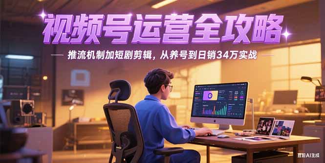 2025视频号运营全攻略，推流机制加短剧剪辑，从养号到日销34万实战-启云分享
