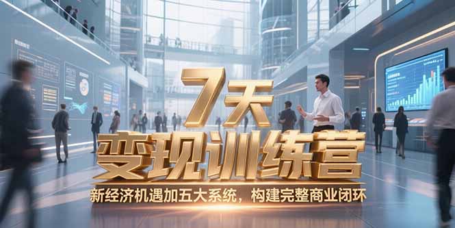 7天咨询师变现训练营，新经济机遇加五大系统，构建完整商业闭环-启云分享