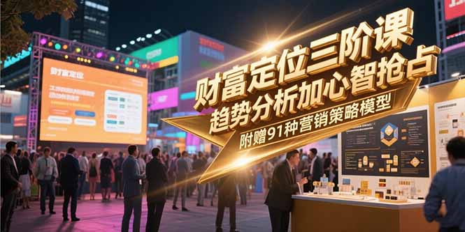 财富定位三阶课，趋势分析加心智抢占，附赠91种营销策略模型-启云分享