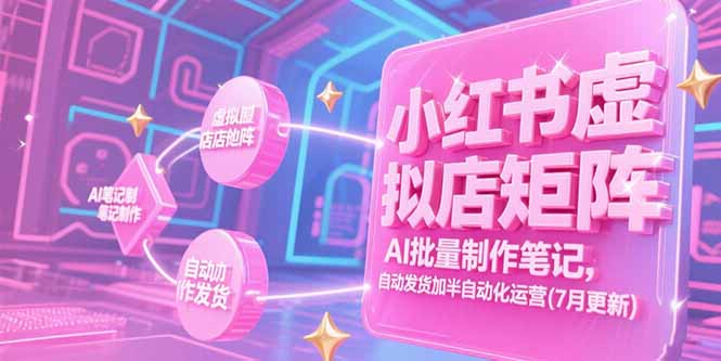 小红书虚拟店矩阵，AI批量制作笔记，自动发货加半自动化运营(7月更新-启云分享