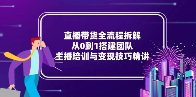 （15004期）直播带货全流程拆解：从0到1搭建团队，主播培训与变现技巧精讲-启云分享